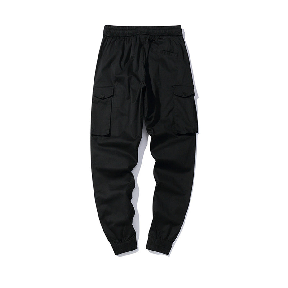 Men's Casual Drawstring Cargo Pants with Pockets